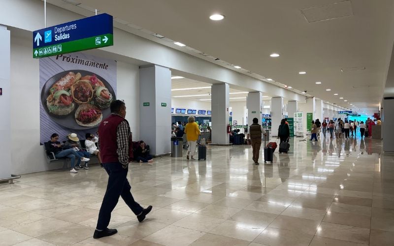 man walking inside merida airport (MID)